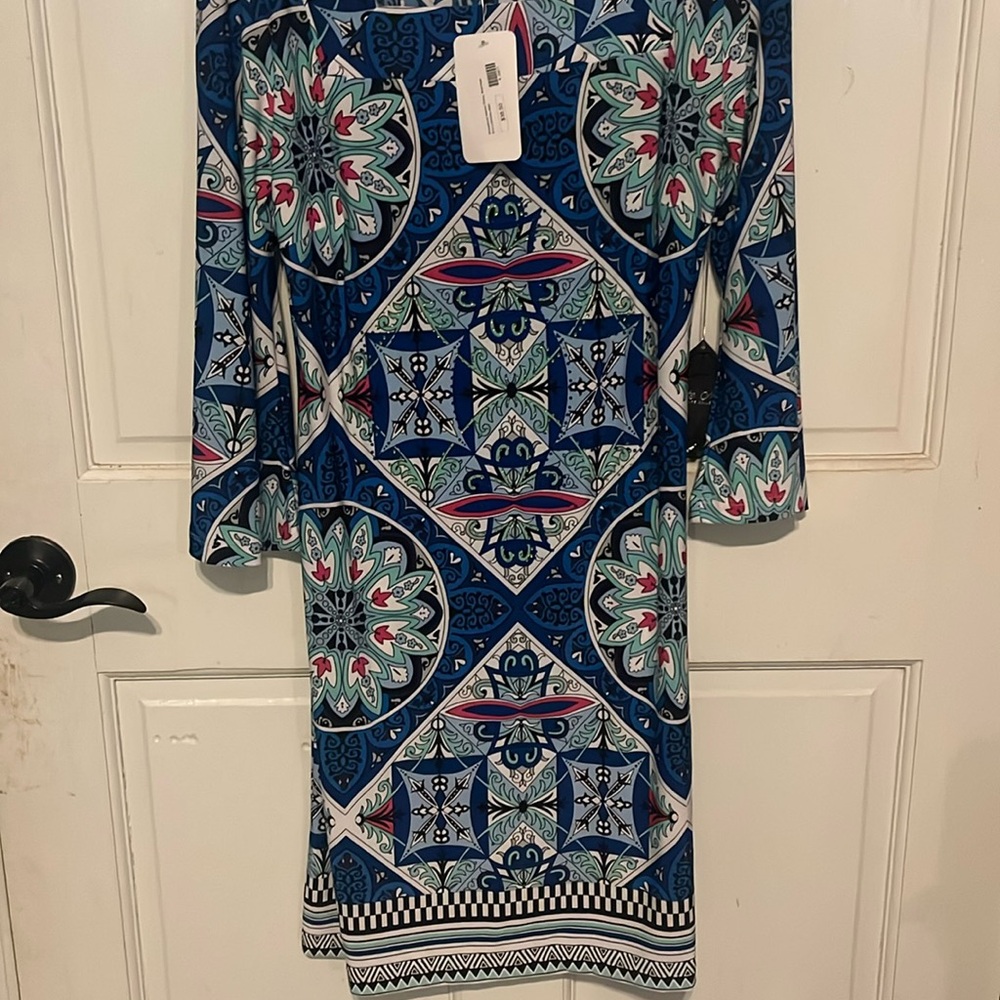 Blue patterned White Mark dress